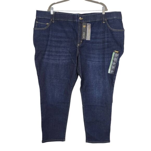 Lee Mid-Rise Dark Wash Capri Jeans NWT Size 28w Petite Skinny Capri Jeans - Picture 1 of 13